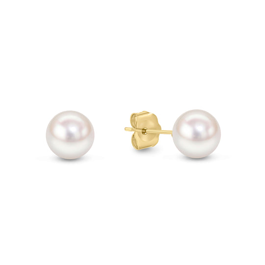 akoya pearl gold stud earrings