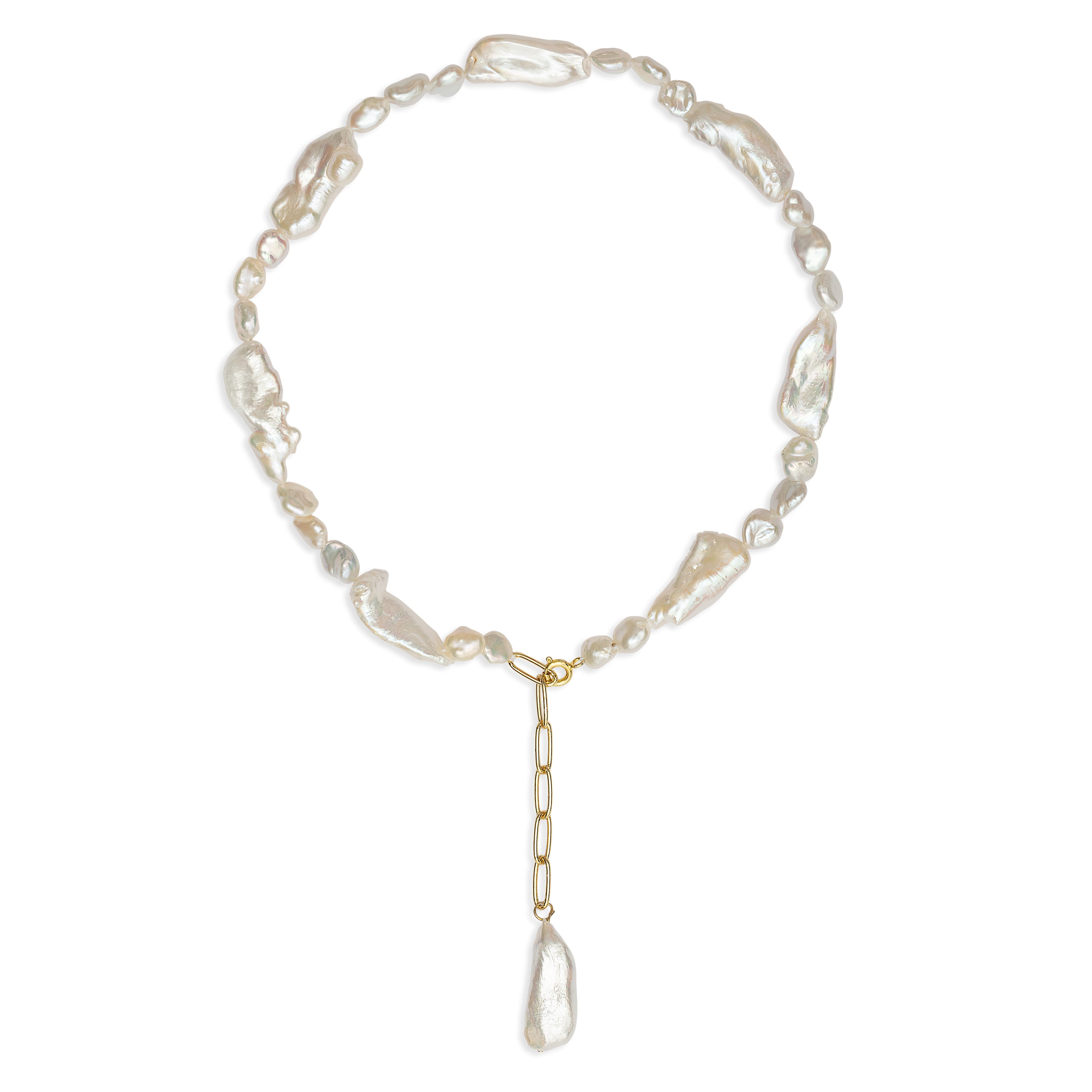 Baroque pearl sales lariat necklace