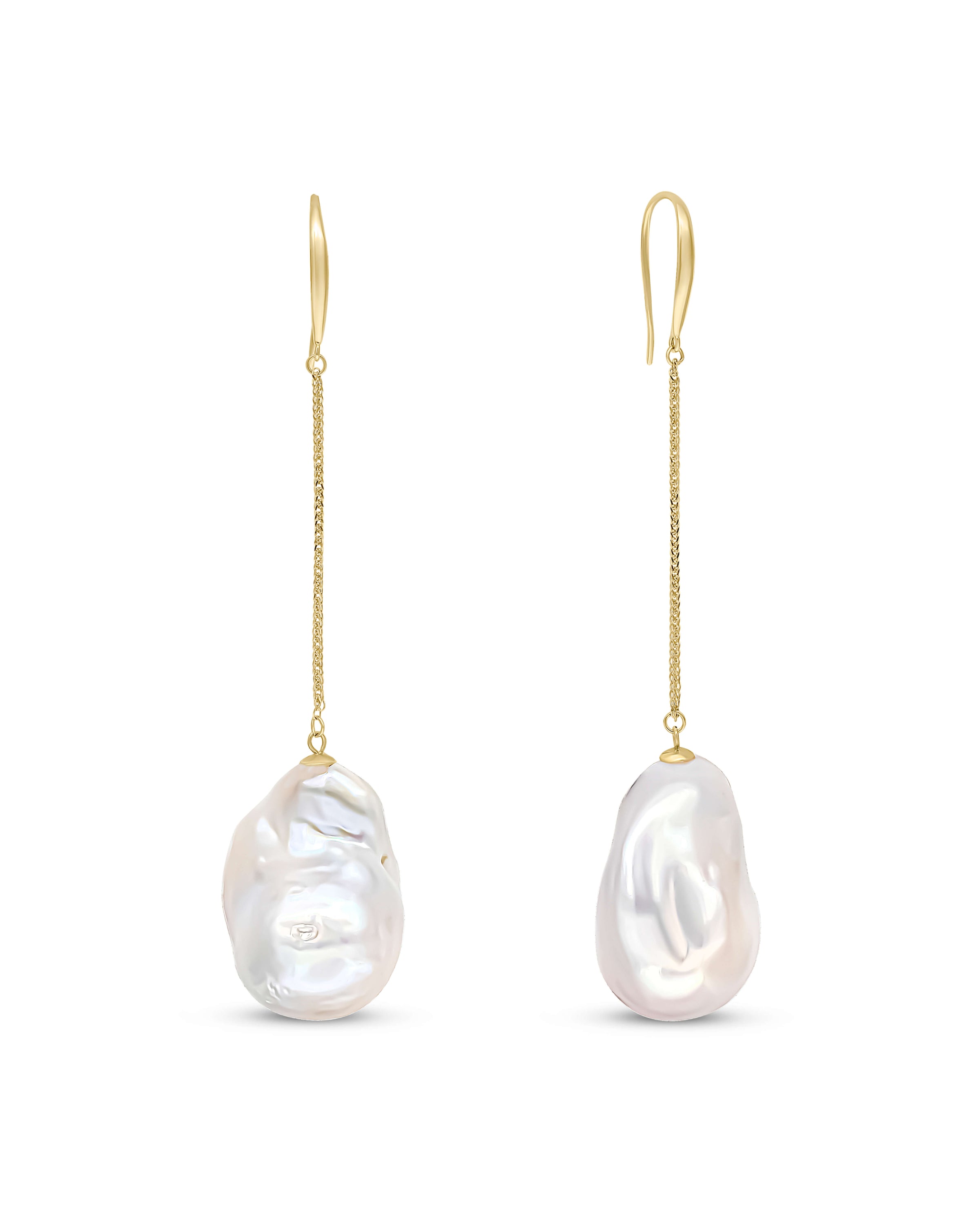 Birger Jarls 23 Irregular Baroque Pearl Drop Earrings,Fish Hook Earrings  for Women,14K Gold Filled Pearl Dangle Earrings,Earrings for Sensitive  Ears
