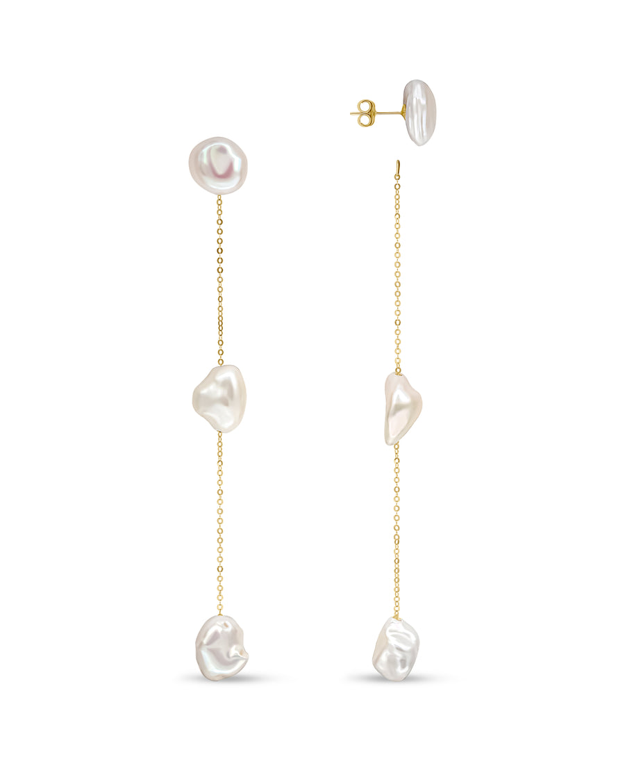 Elinor Baroque pearl stud transformer earrings 