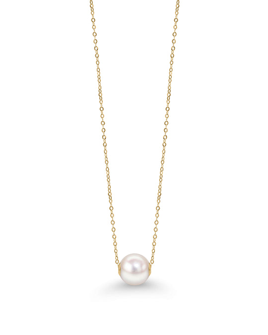 Margo floating pearl and gold necklace