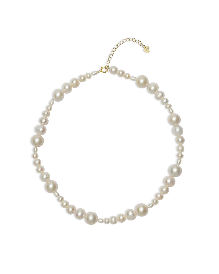 Natural Pearl Symphony Necklace - freshwater pearl choker-style necklace.