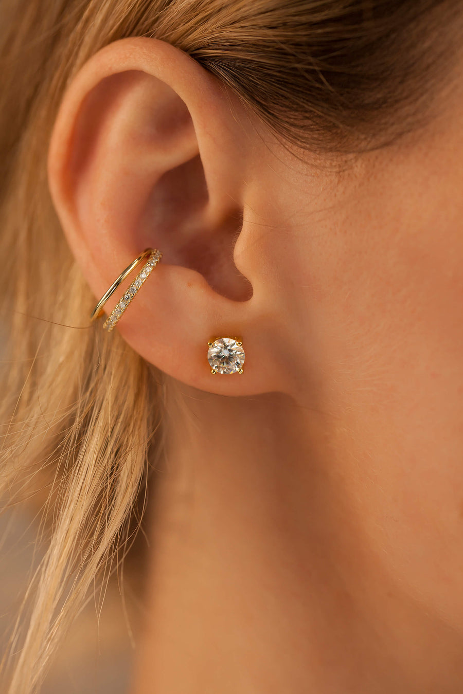 6 mm moissanite silver stud earrings 