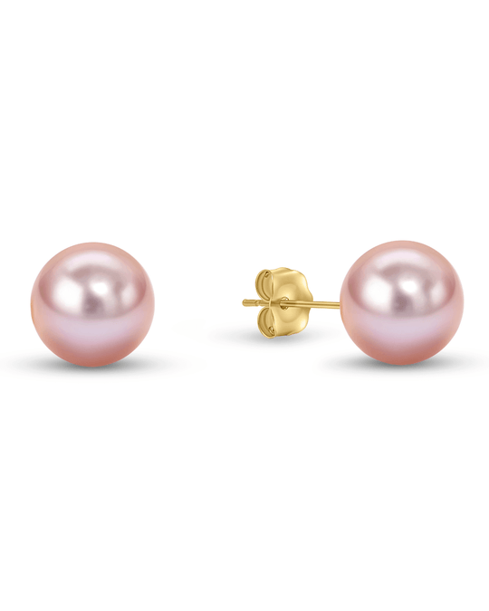 pink lavender pearl stud earrings